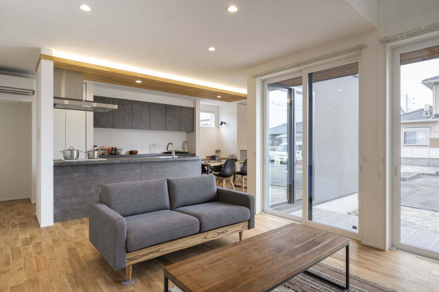 スキップフロアのあるお家_リビング