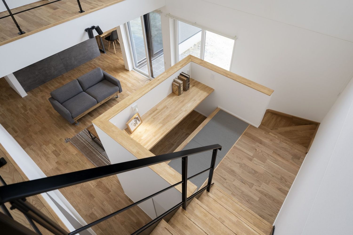 スキップフロアのあるお家_吹き抜け