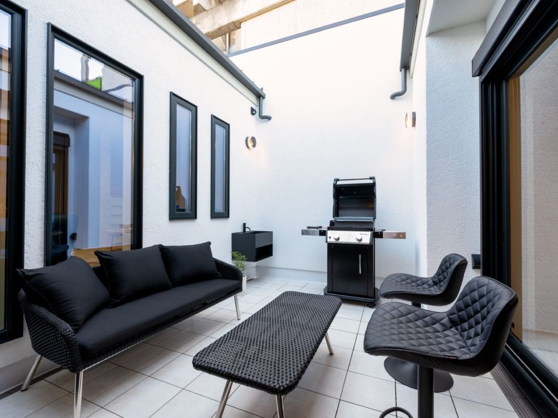 ホテルライク&和モダンの家_中庭