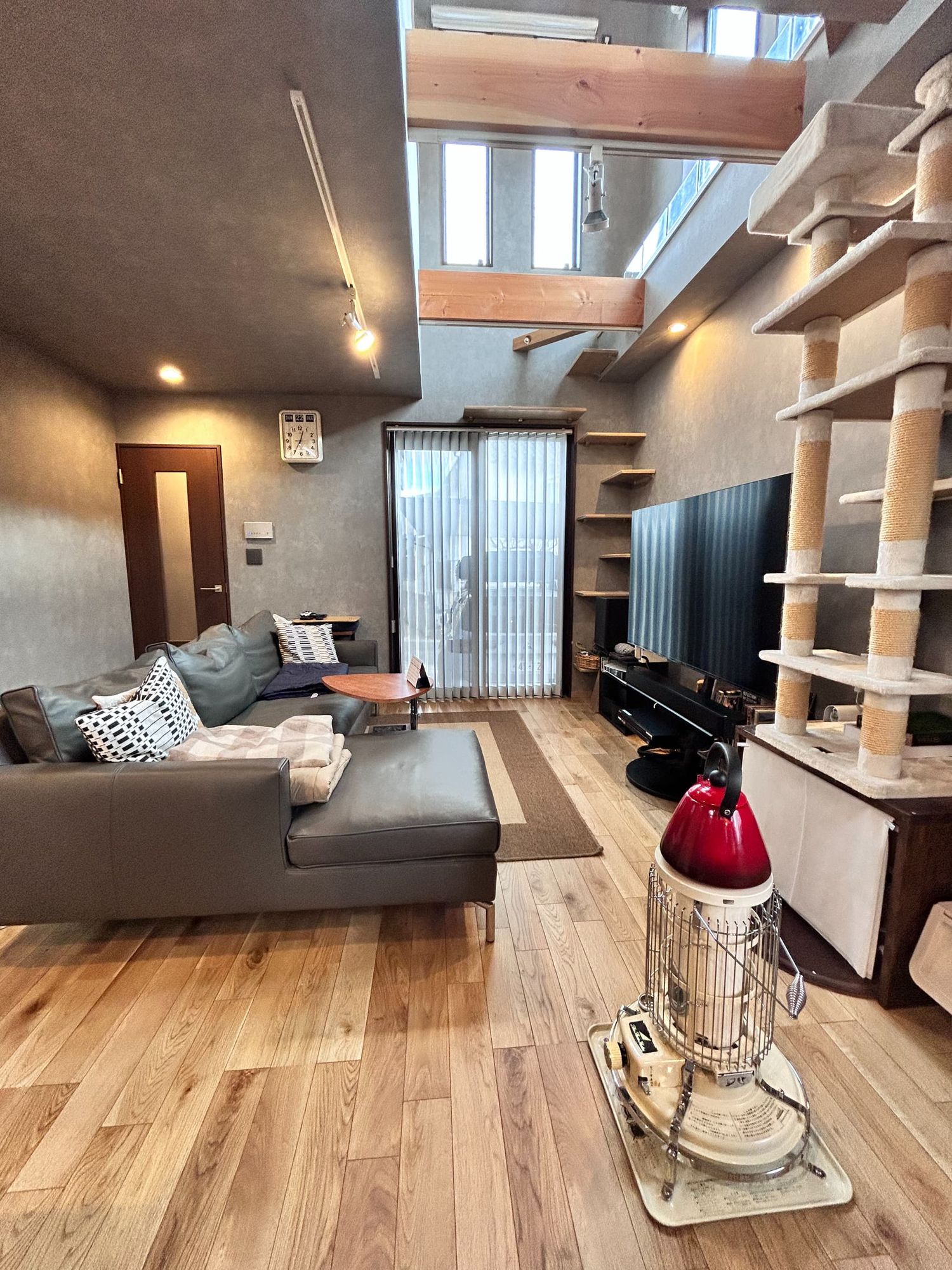 猫と暮らす家_リビング