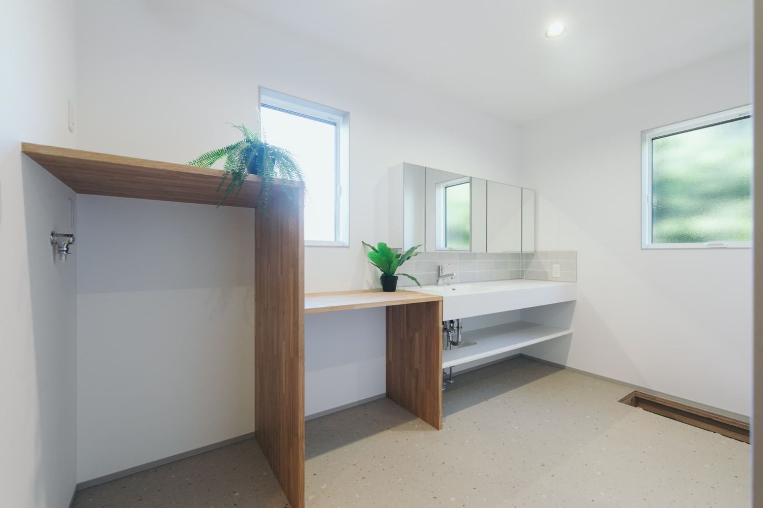 ロフトのある平屋_洗面