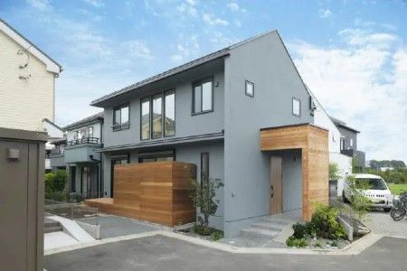 吹き抜けリビングとネコの家