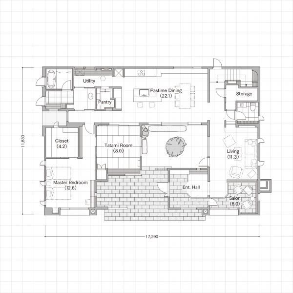 新潟西モデルハウス_1F間取りの画像