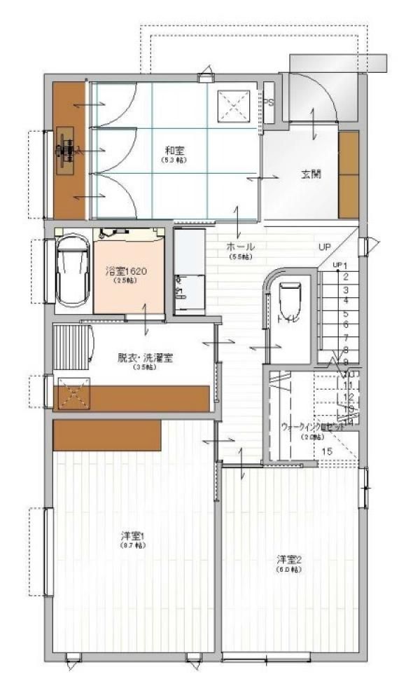 ホテルライク&和モダンの家_1階の画像