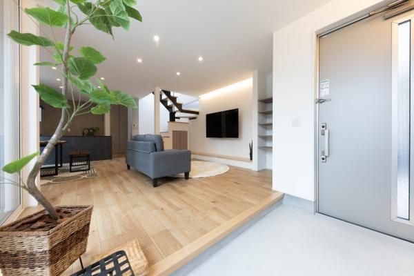 土間とつながるLDKの画像