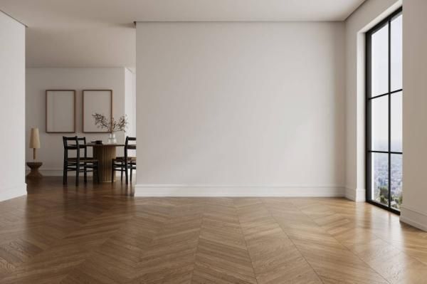 床材には国産の無垢材を使用の画像