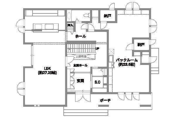 家族の時間を豊かに彩る、表情豊かな住まい_1Fの画像