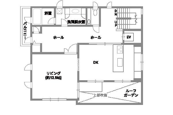 暮らし方の幅を広げる3階建ての住まい_2Fの画像