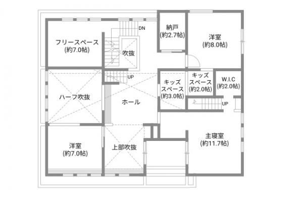 家族の時間を重ねる、多層的な空間が魅力の家_2Fの画像