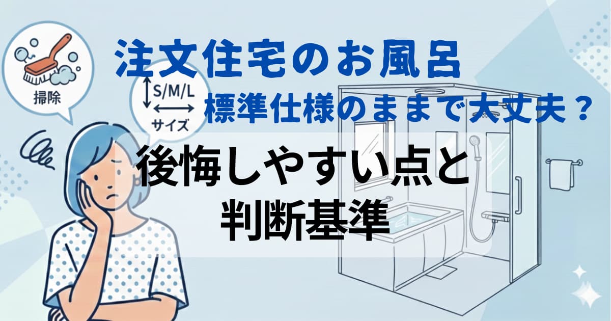 注文住宅のお風呂、標準仕様のままで大丈夫?後悔しやすい点と判断基準