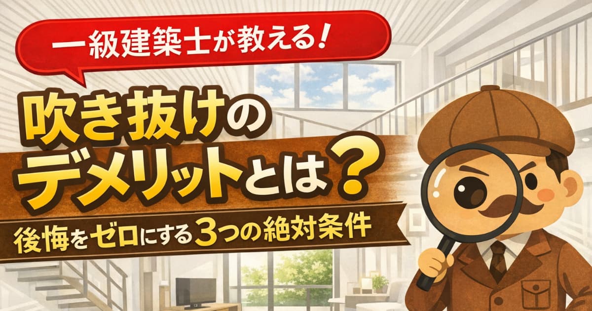吹き抜けのデメリットとは?一級建築士が教える、後悔をゼロにする3つの絶対条件