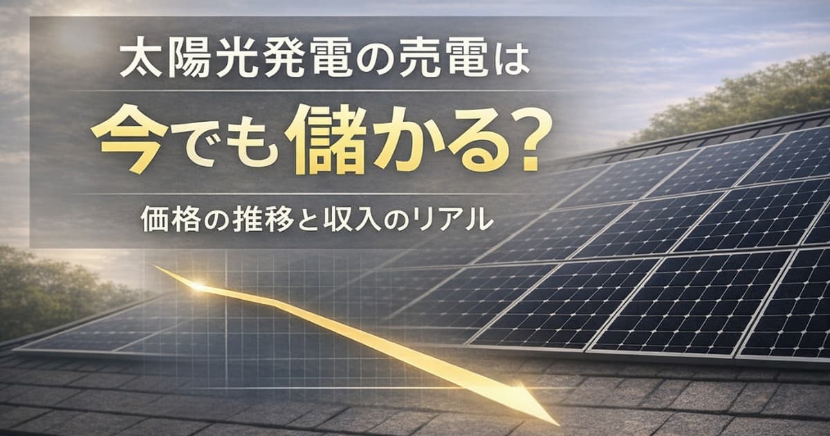 太陽光発電の売電は今でも儲かる?価格の推移と収入のリアル