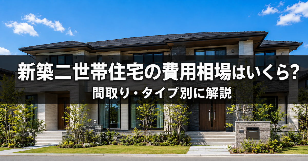 新築二世帯住宅の費用相場はいくら?間取り・タイプ別に解説