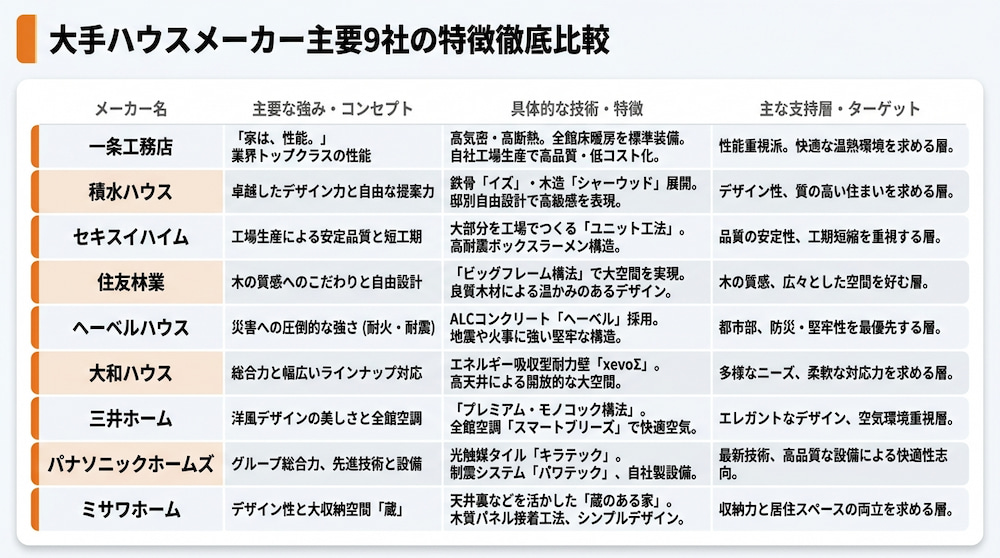 9社特徴別比較