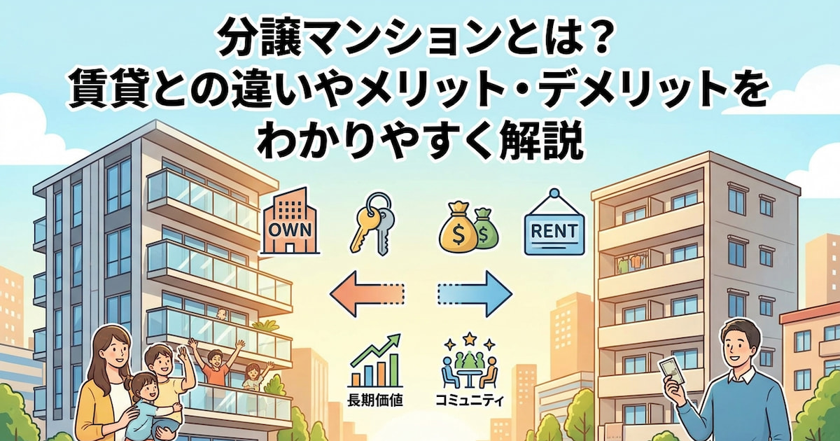 分譲マンションとは?賃貸との違いやメリット・デメリットをわかりやすく解説