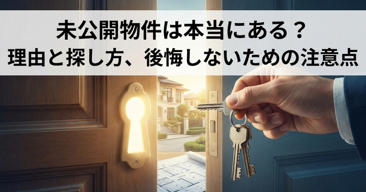 未公開物件は本当にある?理由と探し方、後悔しないための注意点