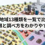 用途地域13種類を一覧で比較！建築制限と調べ方をわかりやすく解説
