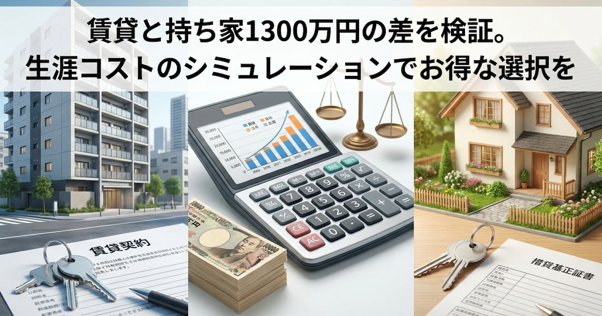 賃貸と持ち家1300万円の差を検証。生涯コストのシミュレーションでお得な選択を