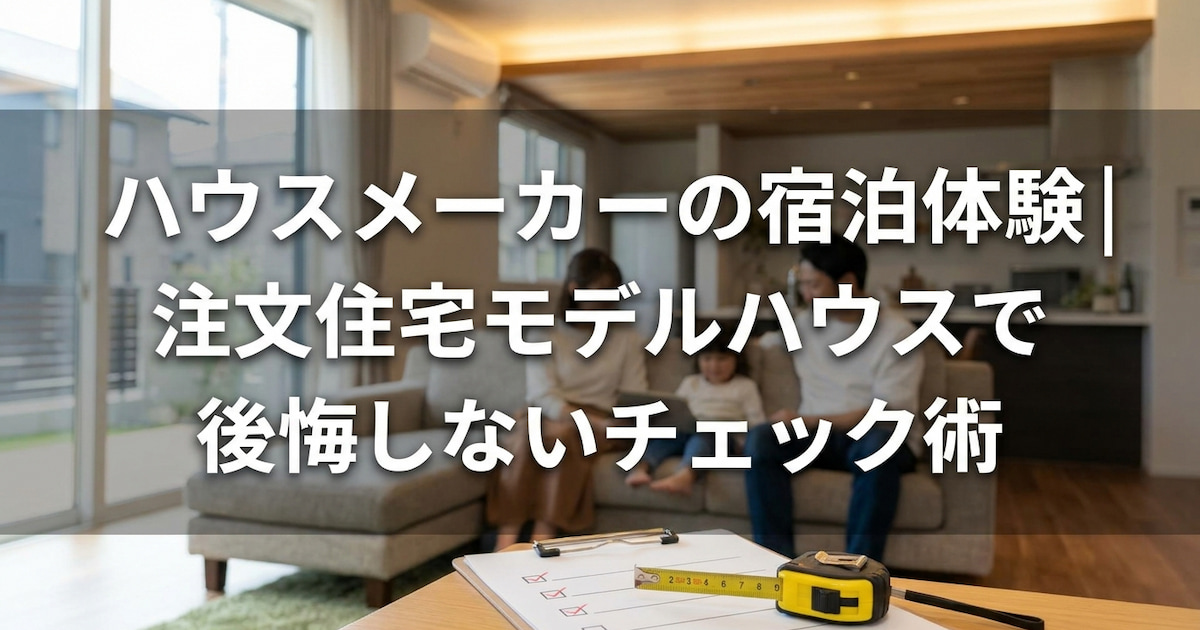 ハウスメーカーの宿泊体験|注文住宅モデルハウスで後悔しないチェック術