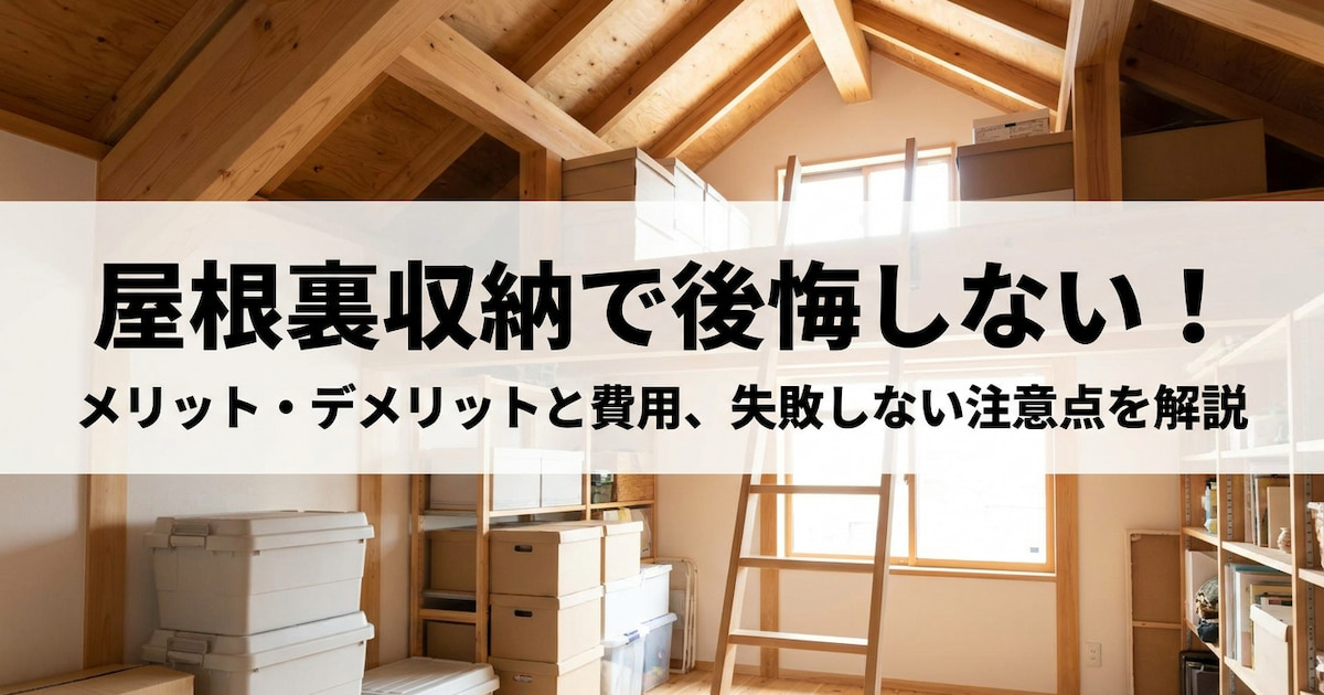 屋根裏収納で後悔しない!メリット・デメリットと費用、失敗しない注意点を解説