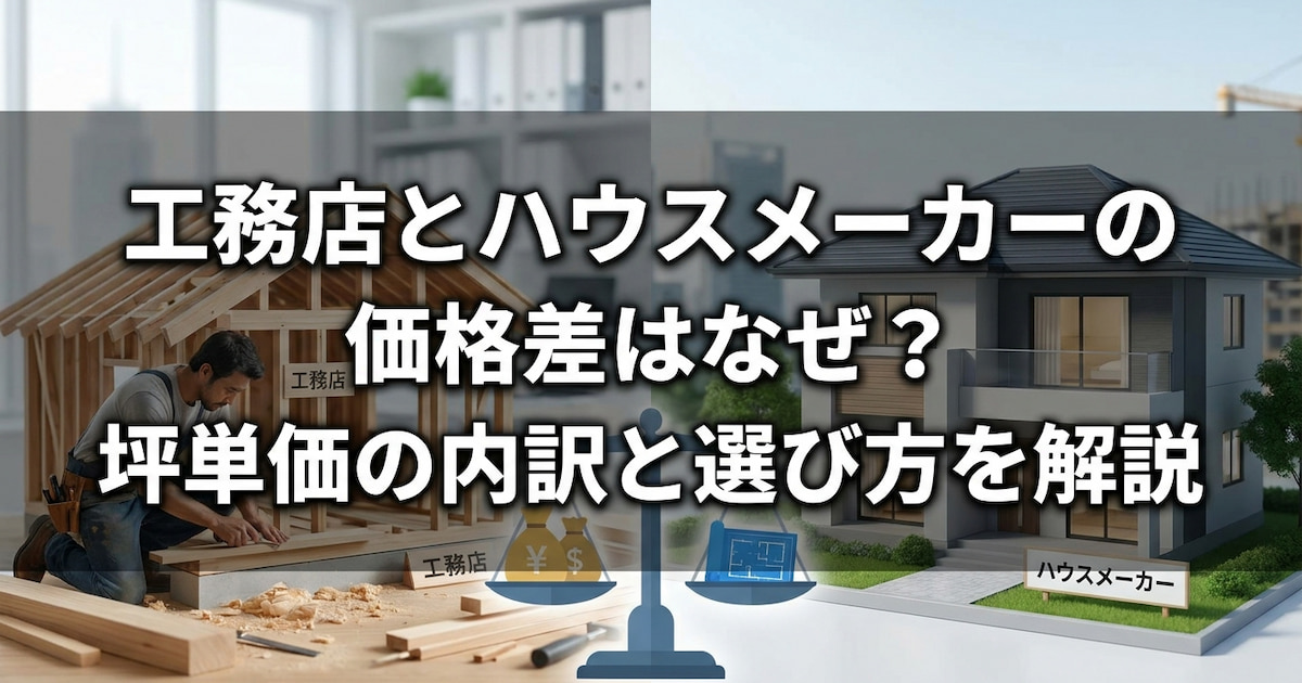 工務店とハウスメーカーの価格差はなぜ生まれる?坪単価の内訳と選び方を解説