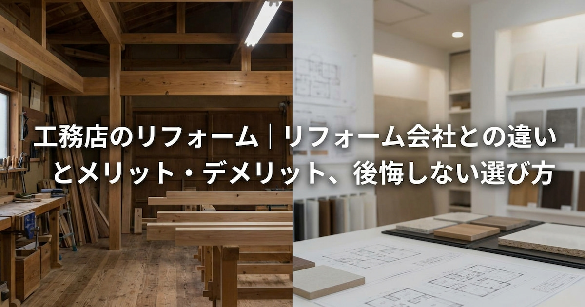 工務店のリフォーム|リフォーム会社との違いとメリット・デメリット、後悔しない選び方