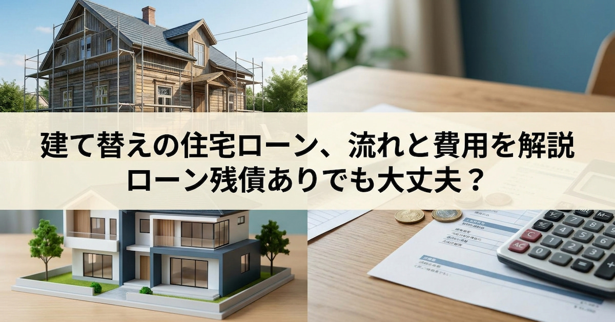 建て替えの住宅ローン、流れと費用を解説|ローン残債ありでも大丈夫?