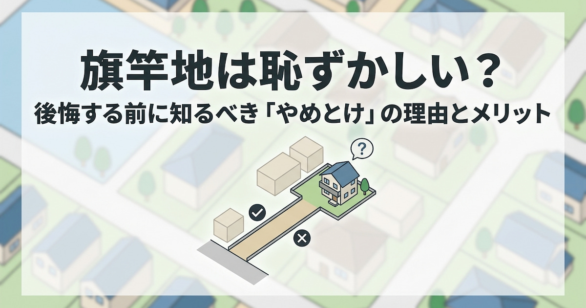 旗竿地は恥ずかしい?後悔する前に知るべき「やめとけ」の理由とメリット