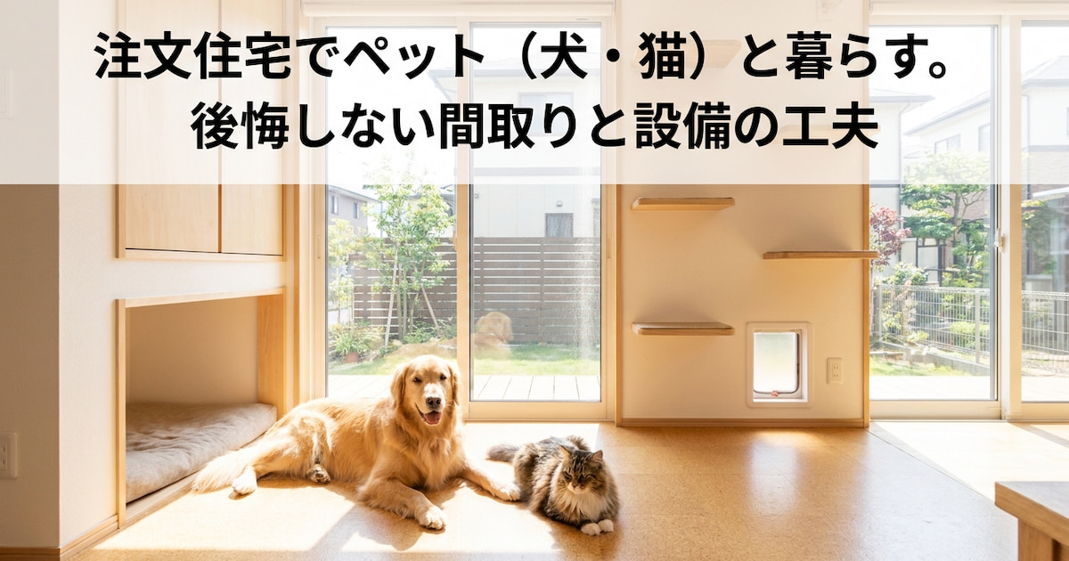 注文住宅でペット(犬・猫)と暮らす。後悔しない間取りと設備の工夫