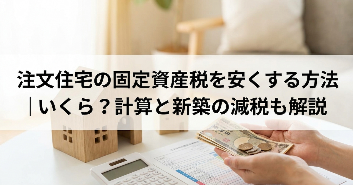 注文住宅の固定資産税を安くする方法|いくら?計算と新築の減税も解説