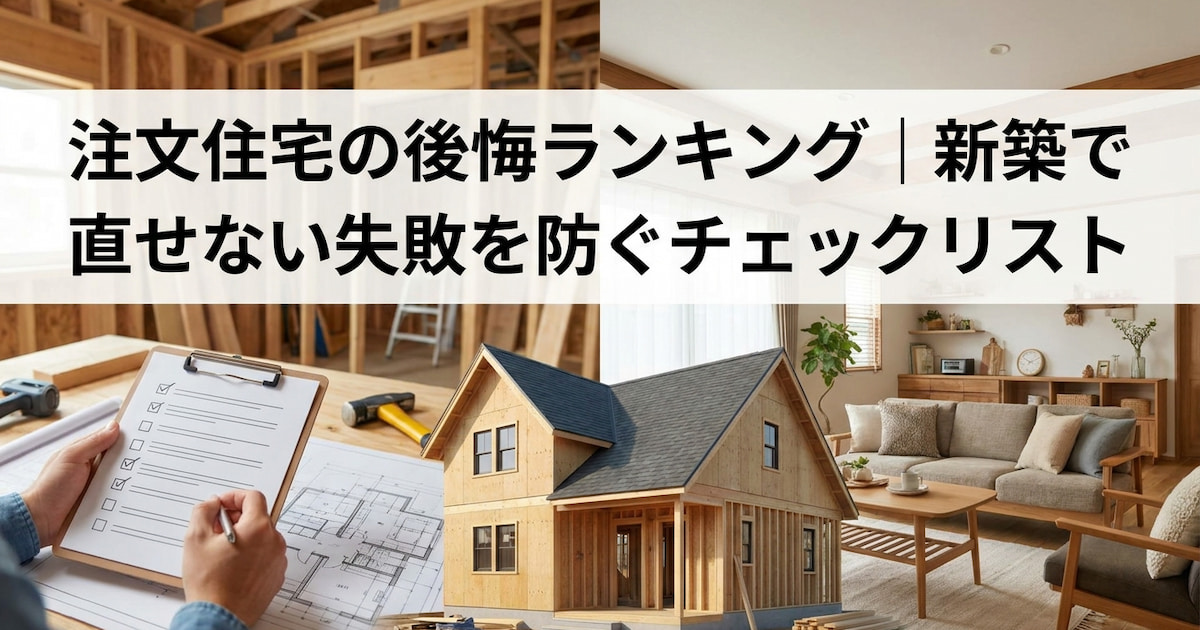 注文住宅の後悔ランキング|新築で直せない失敗を防ぐチェックリスト