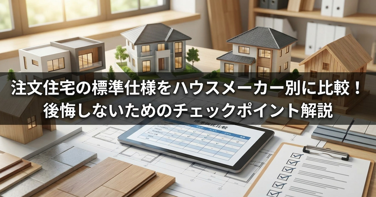 注文住宅の標準仕様をハウスメーカー別に比較!後悔しないためのチェックポイント解説