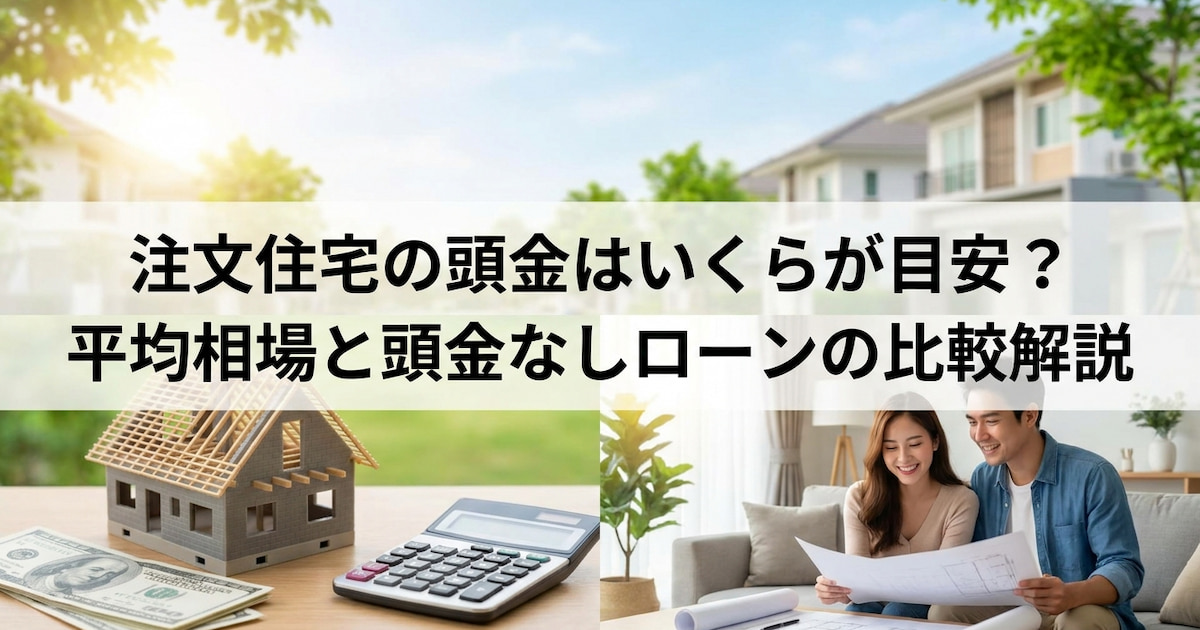 注文住宅の頭金はいくらが目安?平均相場と頭金なしローンの比較解説