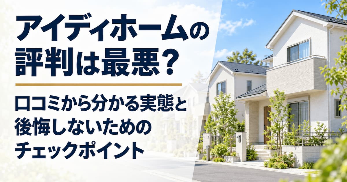 アイディホームの評判は最悪?口コミから分かる実態と後悔しないためのチェックポイント