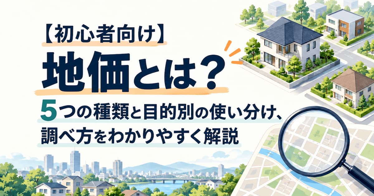 【初心者向け】地価とは?5つの種類と目的別の使い分け、調べ方をわかりやすく解説