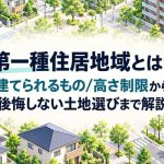 第一種住居地域とは？建てられるもの/高さ制限から後悔しない土地選びまで解説