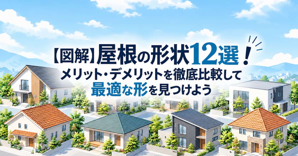 【図解】屋根の形状12選!メリット・デメリットを徹底比較して最適な形を見つけよう