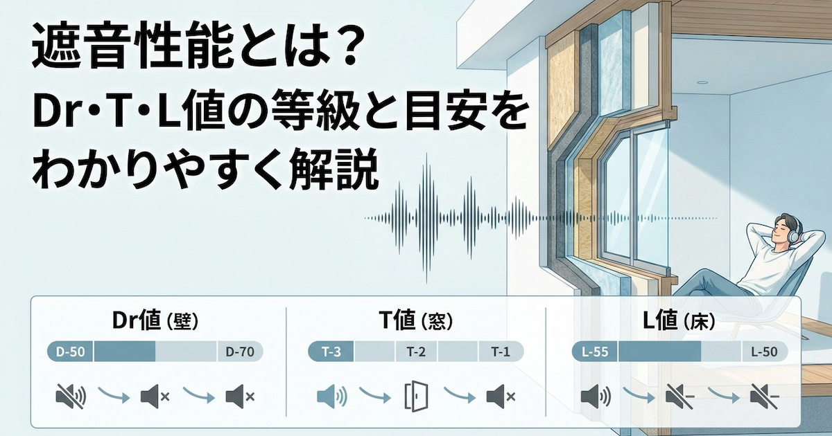 遮音性能とは?Dr・T・L値の等級と目安をわかりやすく解説