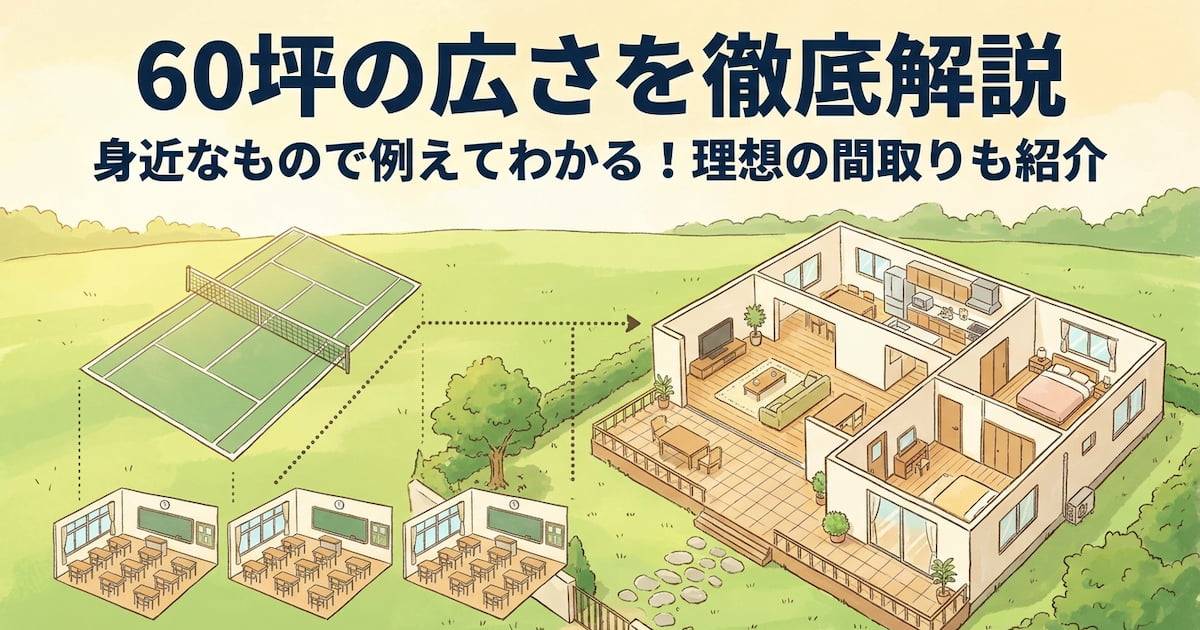 【60坪の広さを徹底解説】身近なもので例えてわかる!理想の間取りも紹介