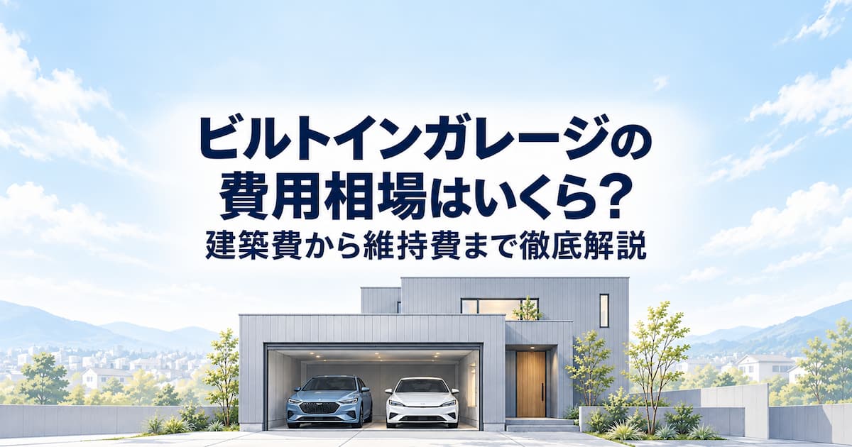 ビルトインガレージの費用相場はいくら?建築費から維持費まで徹底解説