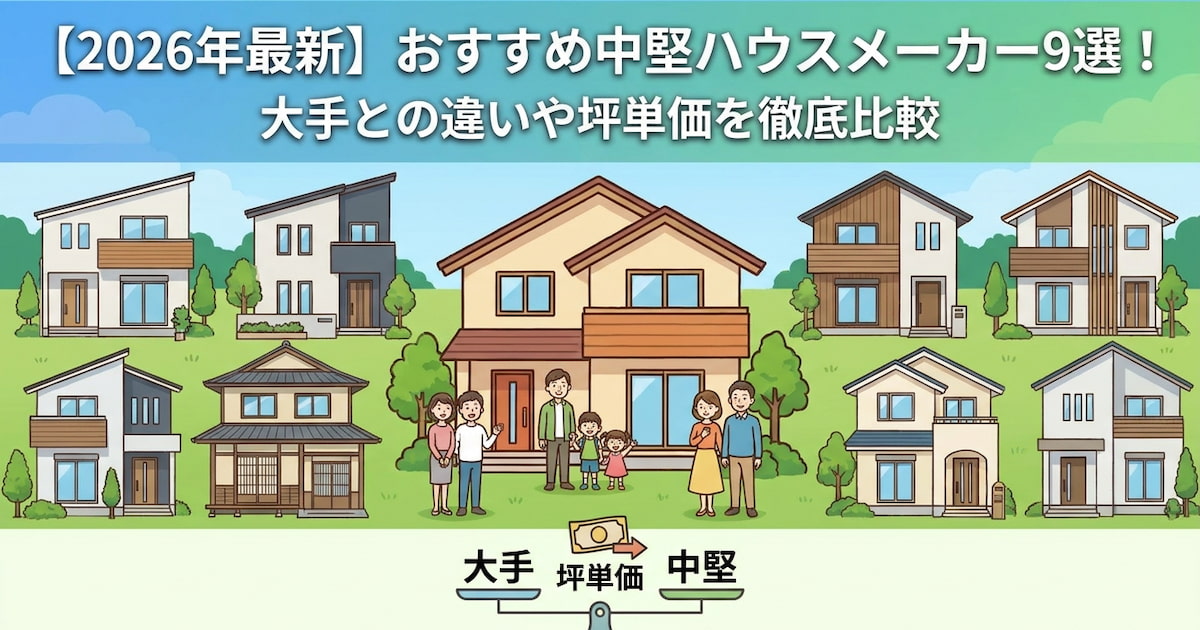 【2026年最新】おすすめ中堅ハウスメーカー9選!大手との違いや坪単価を徹底比較