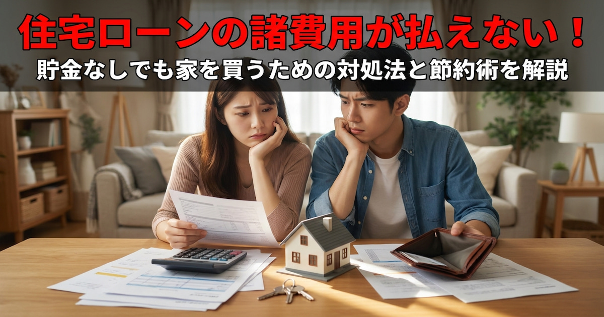 住宅ローンの諸費用が払えない!貯金なしでも家を買うための対処法と節約術を解説