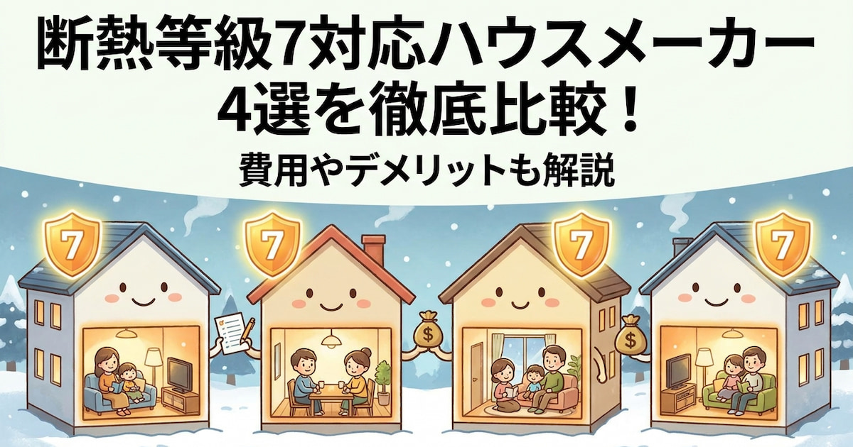 断熱等級7対応ハウスメーカー4選を徹底比較!費用やデメリットも解説