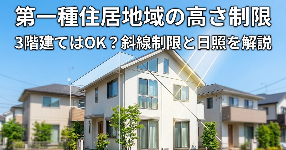 第一種住居地域の高さ制限|3階建てはOK?斜線制限と日照を解説