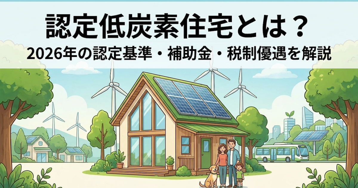 認定低炭素住宅とは?2026年の認定基準・補助金・税制優遇を解説