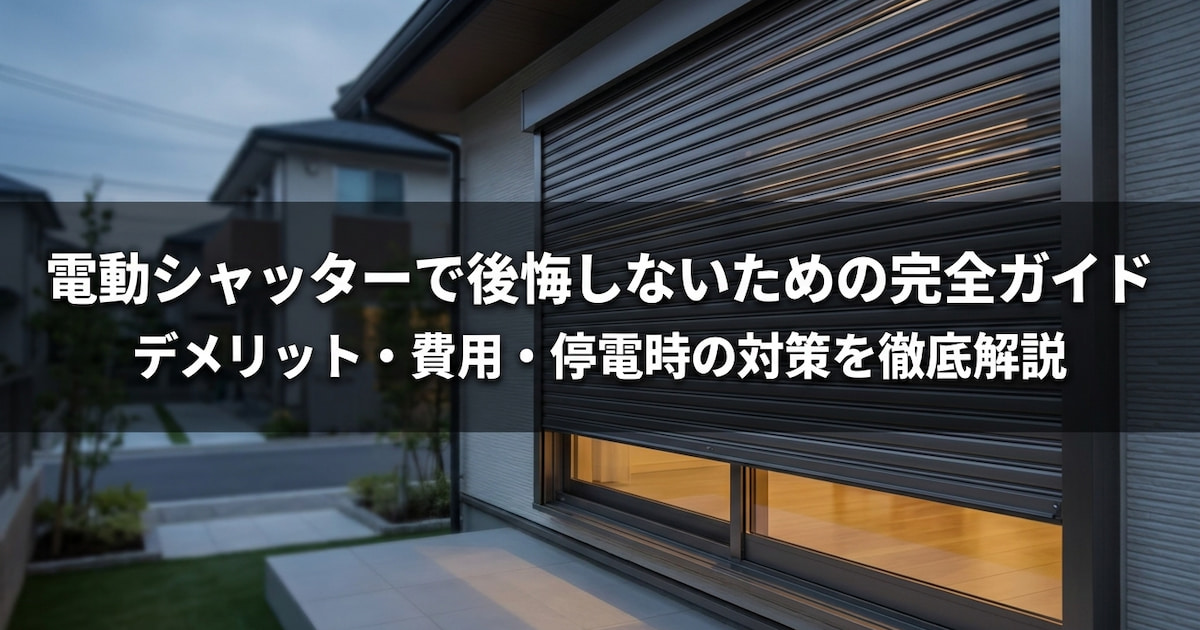 電動シャッターで後悔しないための完全ガイド|デメリット・費用・停電時の対策を徹底解説